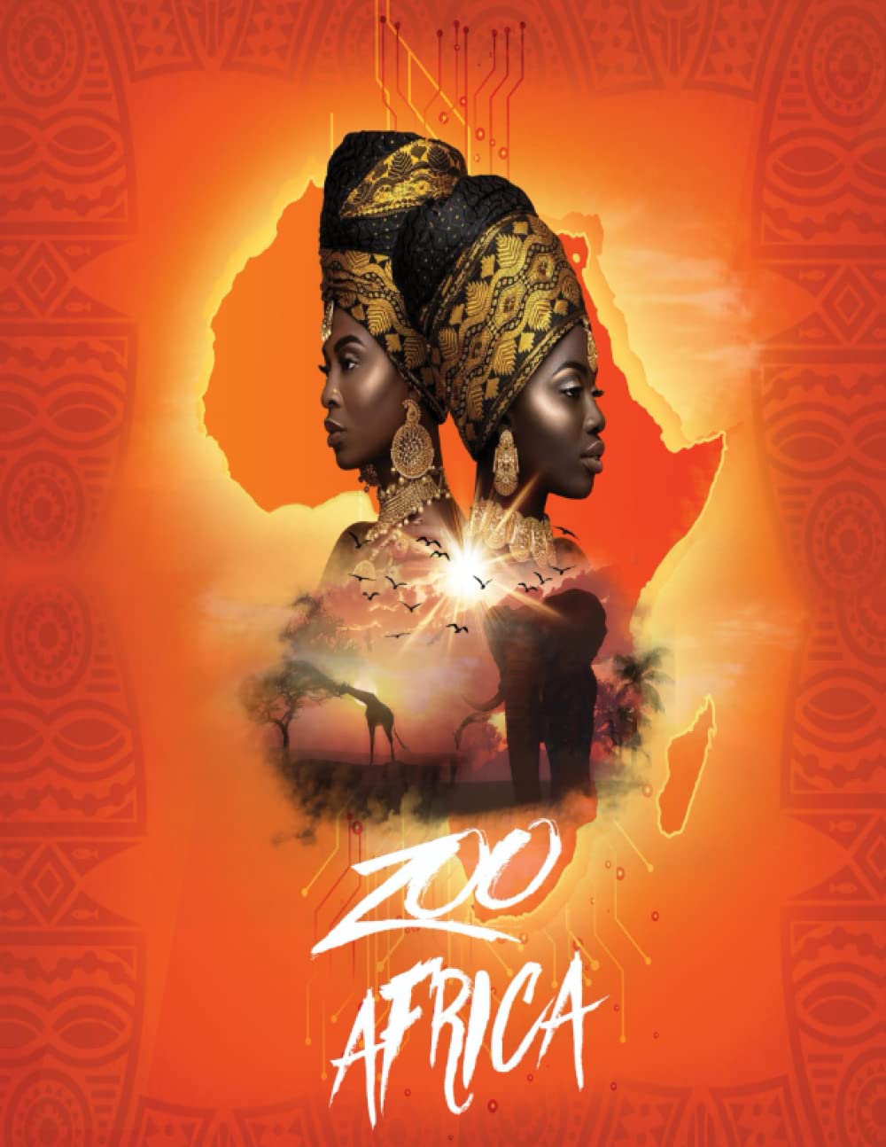 Independently published zoo africa: zoo africa coloring book,70 page, 8.05x11, Safari Life Coloring Book, Patterns: Lions, Elephants, Giraffes, Zebra, Buffalo, Crocodile and More For Adults & Teenagers