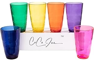 Premium Shatterproof Drinking Glasses - Stackable & Reusable 20 oz Drinking Plastic...