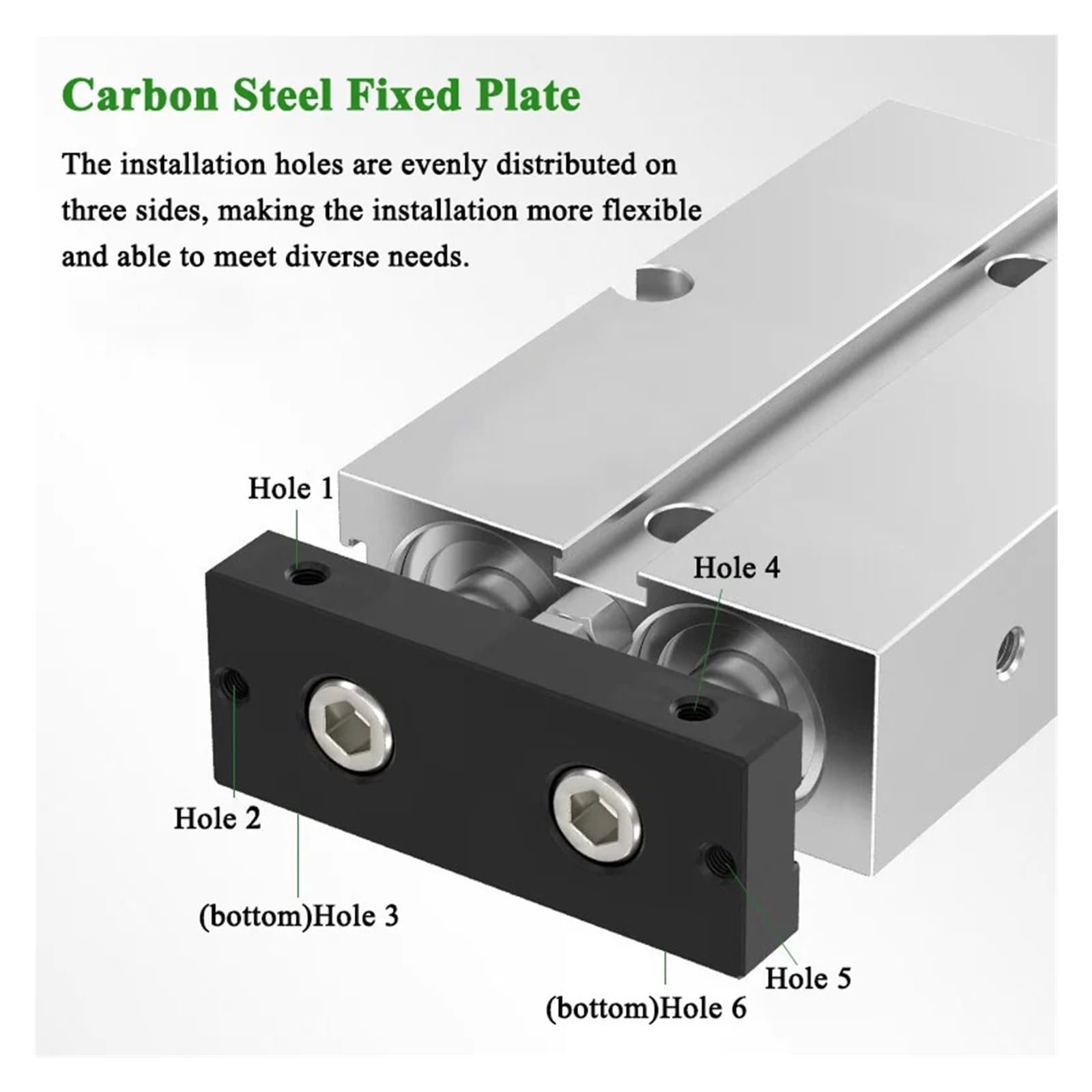 1 cilindro de aire magnético doble varilla TN10 TN16 TN20 | Cilindro de doble vástago serie TN, aleación de aluminio, diámetro 10-32 mm, carrera 30-100 mm(Stroke 150mm,TN20)