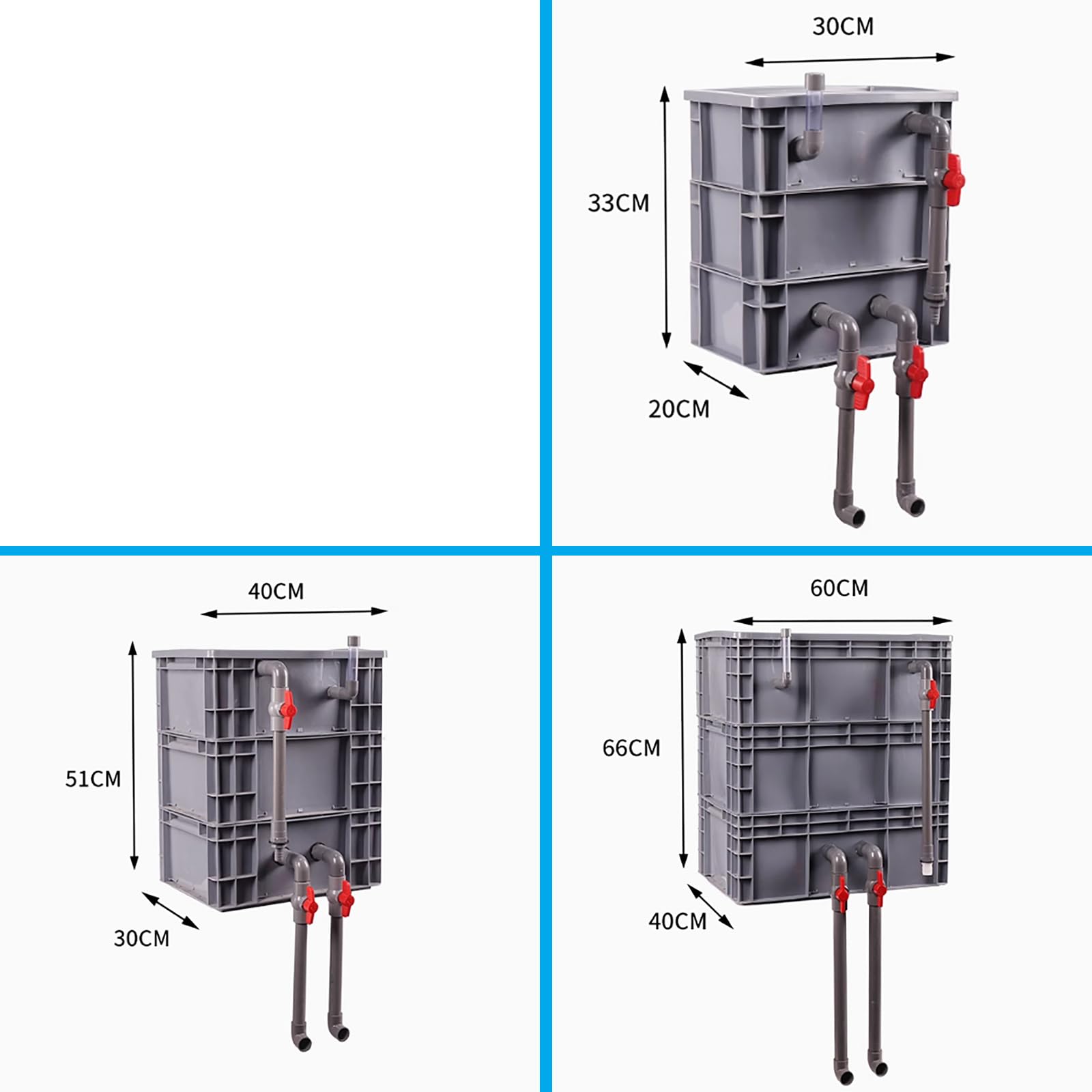 Generisch Filtr akwariowy, zewnętrzny 3-stopniowy filtr do akwarium, system filtrów kroplowych do akwariów, stawów, żółwi i ryb tropikalnych, wysokowydajny zestaw filtrów zewnętrznych