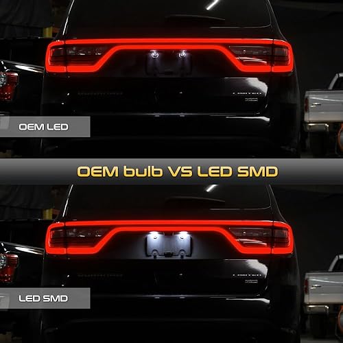 Miniatura 9 de VIPMOTOZ Luz LED completa para placa de matrícula 2014-2022 compatible con Dodge Durango, 6000 K blanco diamante, juego de 2 piezas de repuesto de