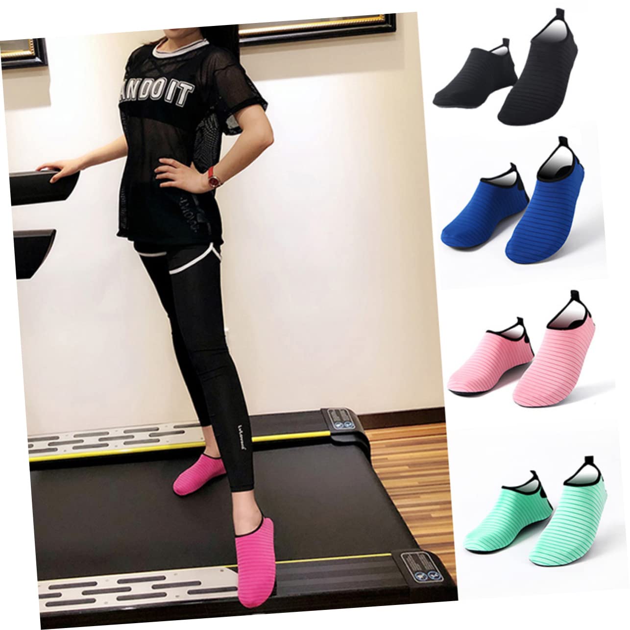 PACKOVE 2paare Einstellbare Silikon- -socken rutschfeste Yogasocken Für Damen Herren Dicke Fitness-socken Für Yoga Tanz Und Zuhause