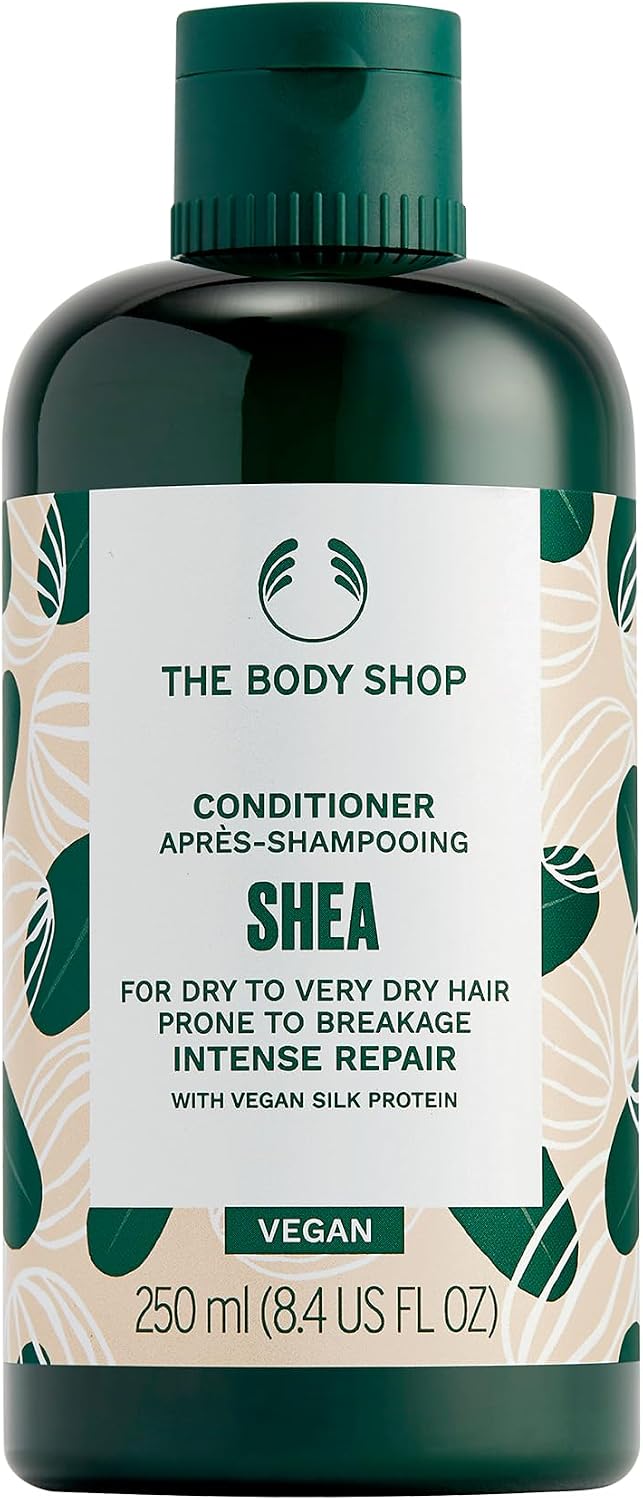 The Body Shop Shea Butter Conditioner 250ml, Richly Replenishing Formula for Dry Damaged Hair, Deeply Nourishes and Helps Detangle for Smoother More Manageable Hair, Community Trade Shea