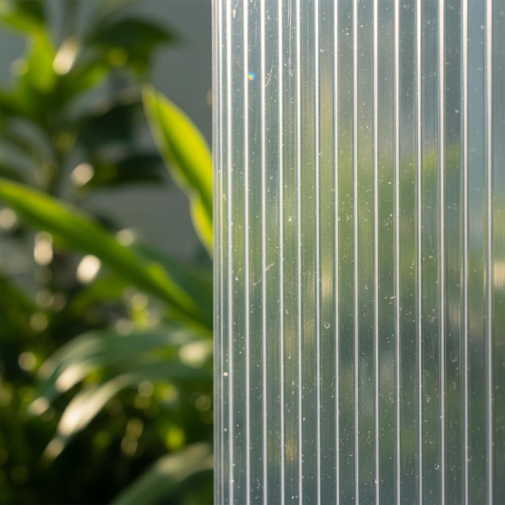 Clear Polycarbonate Sheet Roof Panels, UV Resistant Acrylic Plastic Sheet Greenhouse Insulation Rainproof for Gardening Farming Agriculture Garages Patios, Easy to Cut (Clear, 4x49.2 ft)