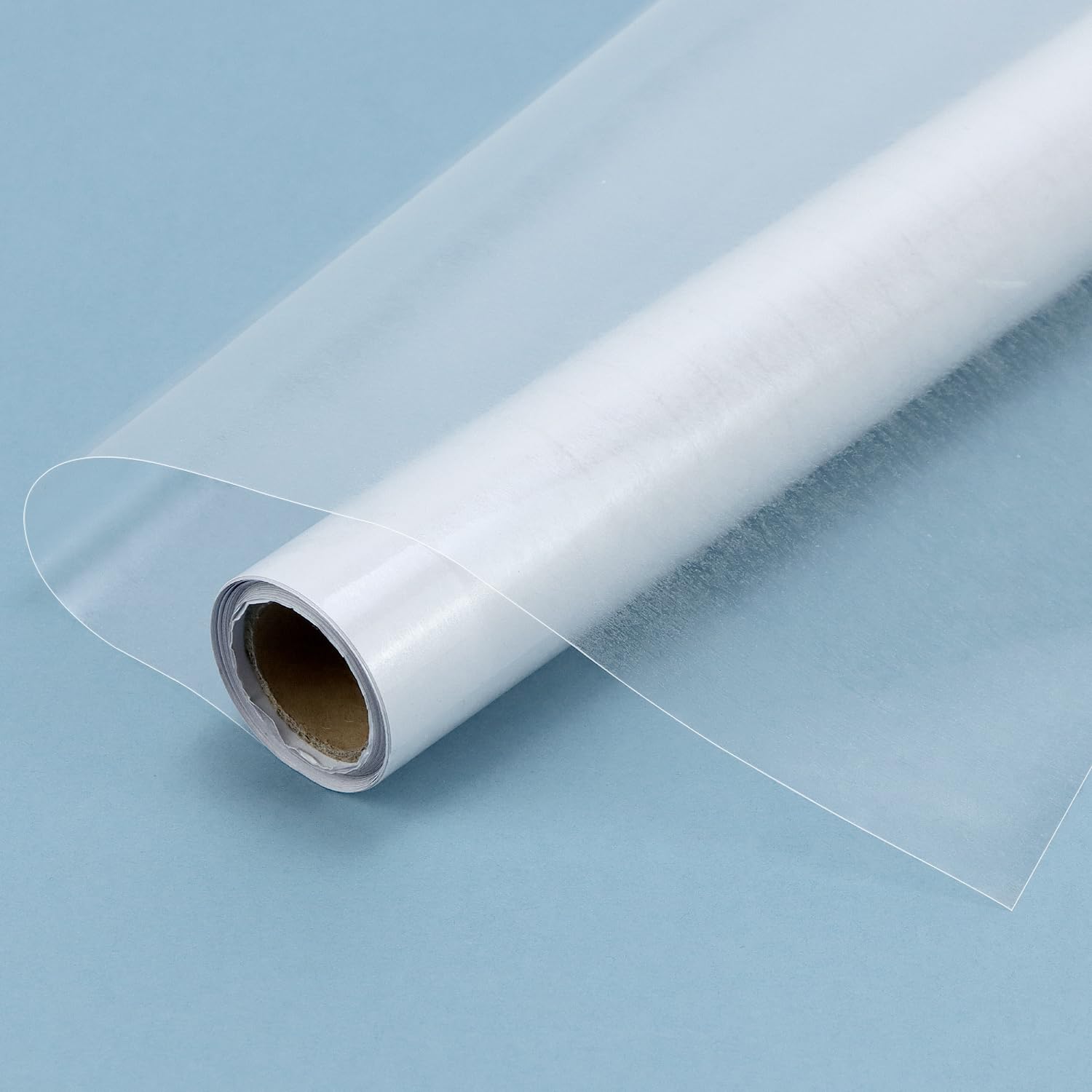 QWORK® 40cm x 3m Clear Sticky Back Roll, Plastic Sticky Film Wall Protector - Self Adhesive, Waterproof, & Oil Resistant - for Kitchen Backsplash, Furniture and Countertop