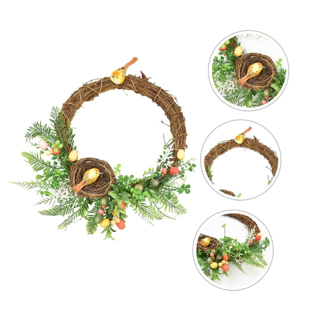 Cabilock 2 Pz Ghirlanda Pasquale Ghirlande Di Vimini Decorazioni Per Feste Alla Moda Ghirlande Succulente Artificiali Ghirlanda Di Porta in Rattan Di Porte Per Uccelli Nido Bambù