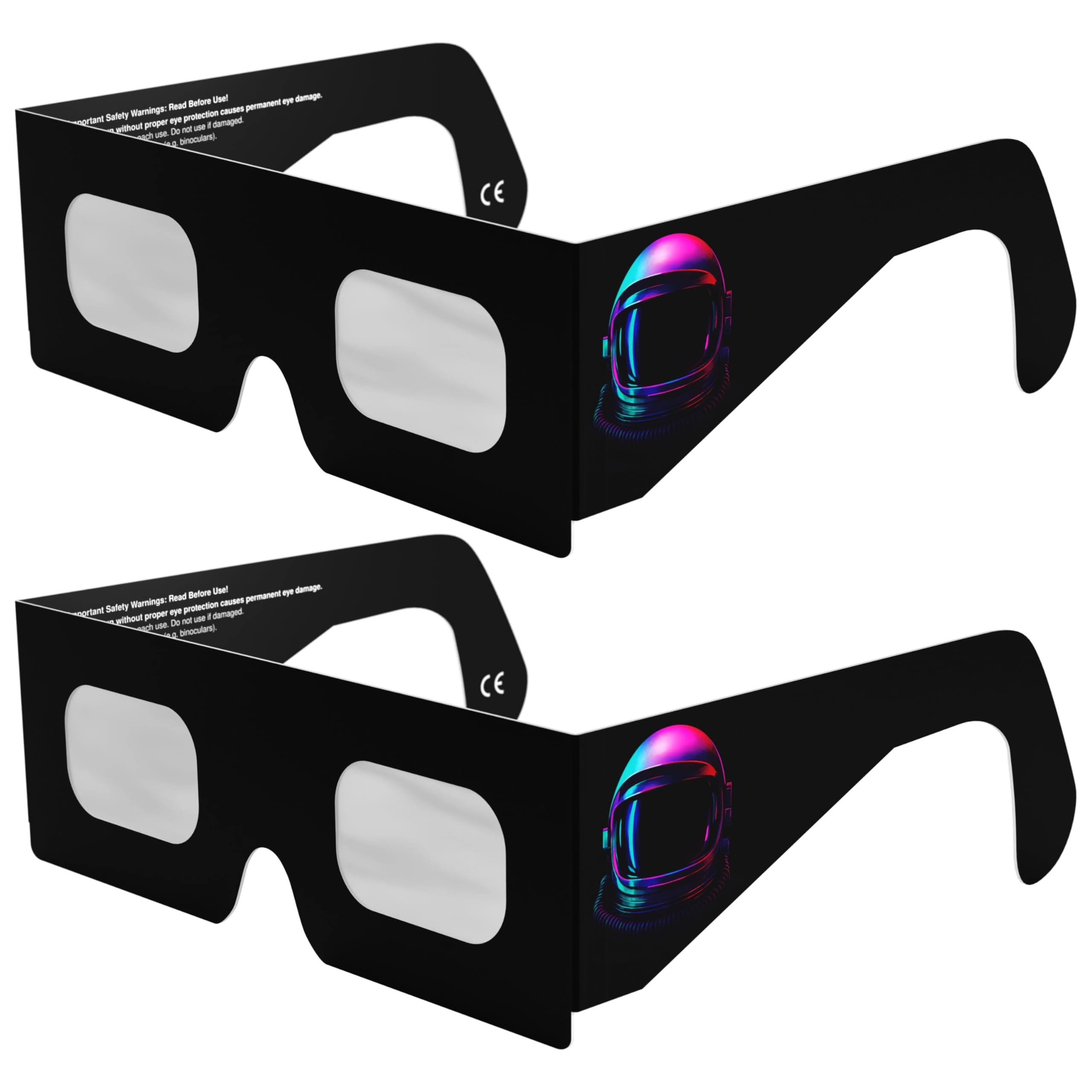 Solar Eclipse Glasses ISO 12312-2 CE Certified | Safe Solar Viewing Glasses UK | Paper Cardboard Frame | Total Solar Eclipse August 2026 | Made in EU | 2 Pack | Helmet — image 1