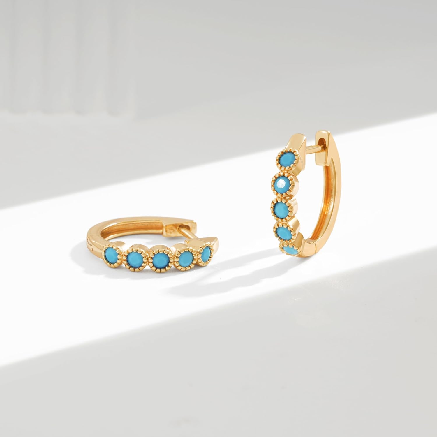 VACRONA Gold Hoop Earrings Huggie for Women Cubic Zirconia 14k Gold Plated Small Huggie Hoops Earrings Hypoallergenic Jewelry Gifts - Image 6