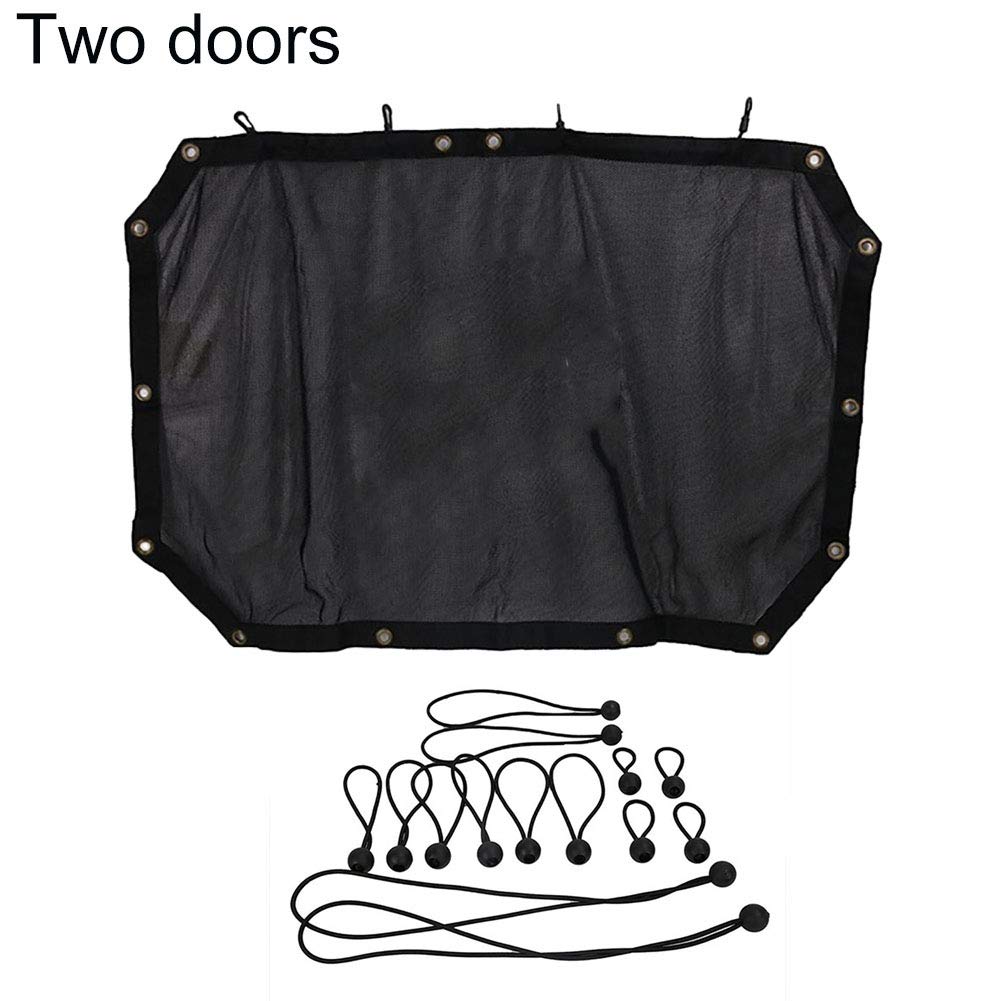 2/4 Doors Solid Color Car Mesh Sun Shade Top Cover for Jeep Wrangler JK JKU - 2 Door