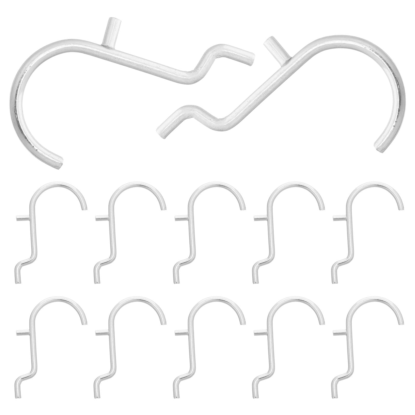 Healeved 30pcs Pegboard Hooks Heavy Duty Metal Kitchen Tool Organizer Hangers for Garage Storage Shelving Accessories Black Rubber Covers