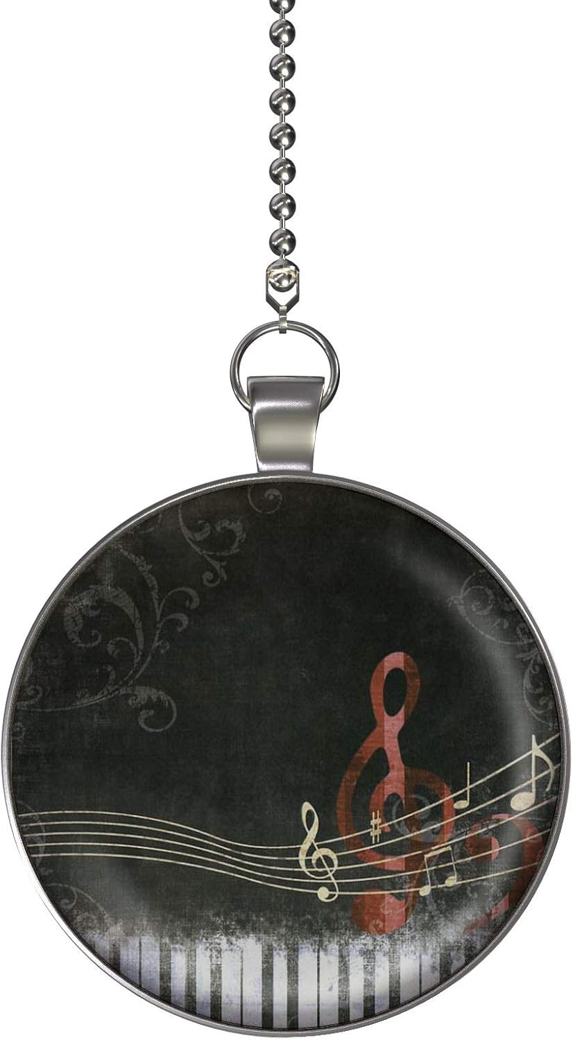 Abstract Piano Ceiling Fan/Light Pull Pendant with Chain