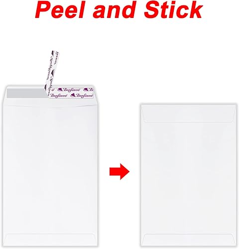 Miniatura 3 de Paquete de 300 sobres blancos de catálogo de 10 x 13 pulgadas, sobres de correo de seguridad de 120 GSM, sobres autosellantes para invitaciones,
