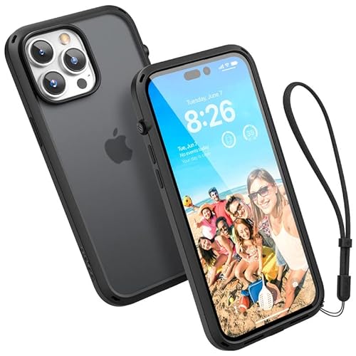 Catalyst Influence Case for iPhone 14 Pro MAX, Fingerprint Resistant, Durable, Drop Proof, Easy to Clean, Easy to Instal, Easy to Hold, Lanyard Included - Stealth Black Cover