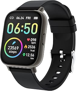 Smart Watch, Fitness Tracker 1.69″ Touch Screen Fitness Watch with Heart Rate Sleep Monitor, Step Counter for Men Women Ac…