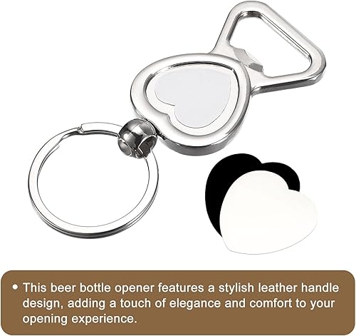 Miniatura 9 de uxcell Llavero abridor de botellas, 2 unidades, abridor de botellas de cerveza de acero inoxidable, llavero plano portátil para hombres, mujeres