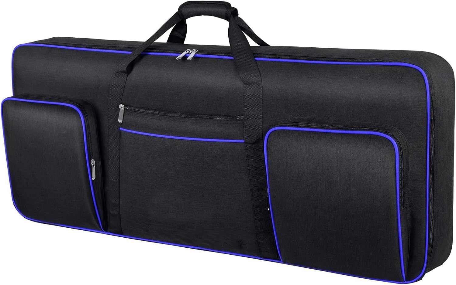 Star House Piano Bag with Three Pocket Piano Cover (Black & Blue)-image-16