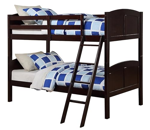 Angel Line Creston Twin Over Twin Bunk Bed, Espresso