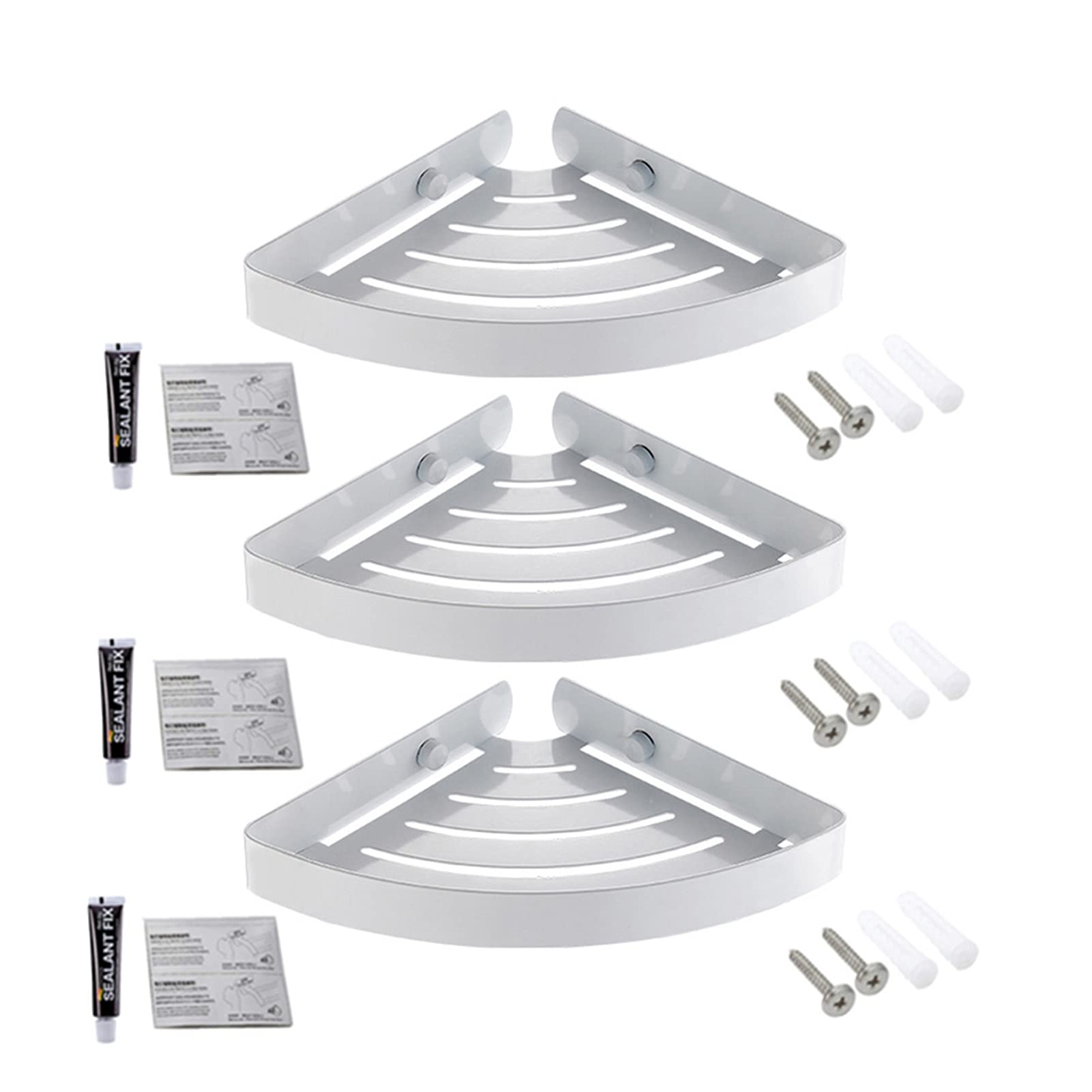 Bathroom Shelves Bathroom Shower Corner Shelf SUS 304 Stainless Steel Shower Caddy Wall Mount Triangular Bathroom Floating Shelves