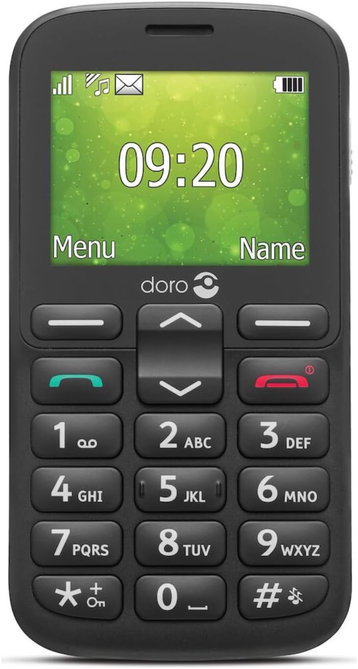 Doro 1380 Unlocked 2G Dual SIM Mobile Phone for Seniors with 2.4" Display, Camera and Assistance Button (Black) [UK and Irish Version] (Black)