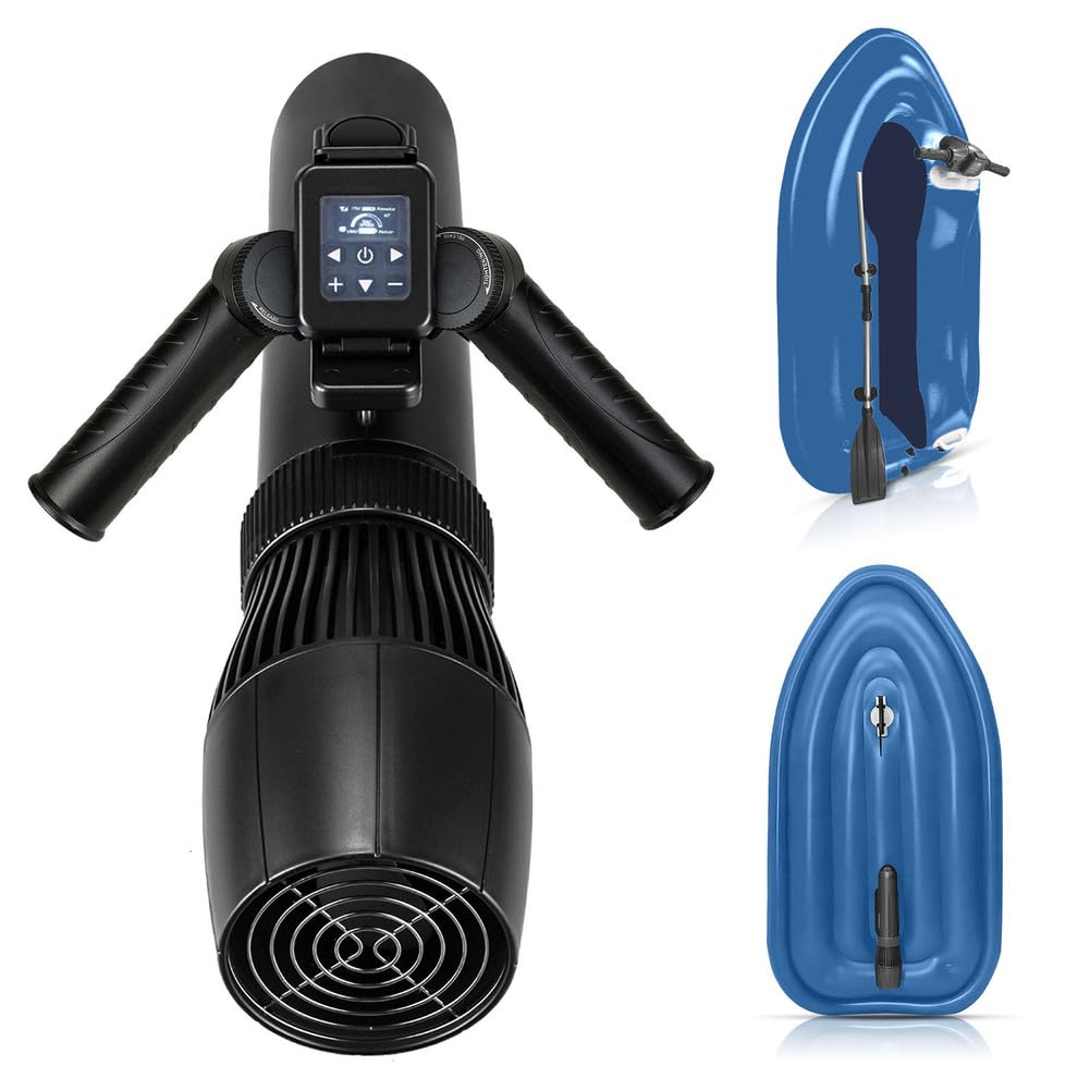Aufblasbares Jetboot, Elektrisches Motorboot mit 500W/700W Thruster, Faltbarer Jetski für Seetauchen und Wassersport, Tragbares Wasserfahrzeug für Schwimmabenteuer