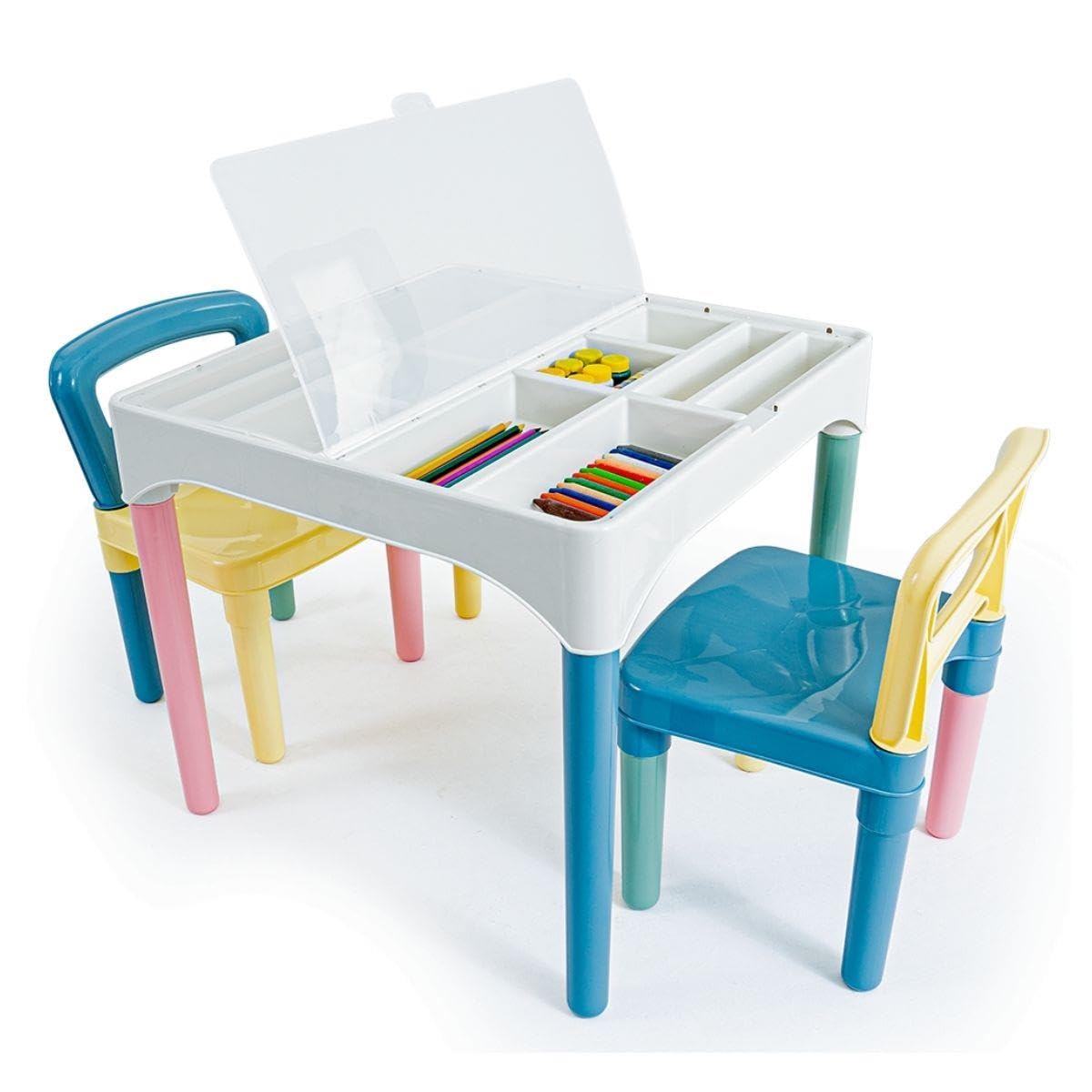 Mesa Mesinha Infantil Didática com 2 Cadeiras Coloridas para Crianças ...