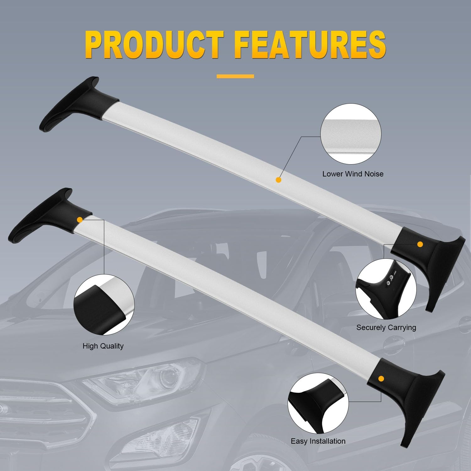 OCPTY Roof Rack Cross Bar Cargo Carrier for 2013-2015 2017-2019 for Ford EcoSport Fits Side Rails Models ONLY 165LBS