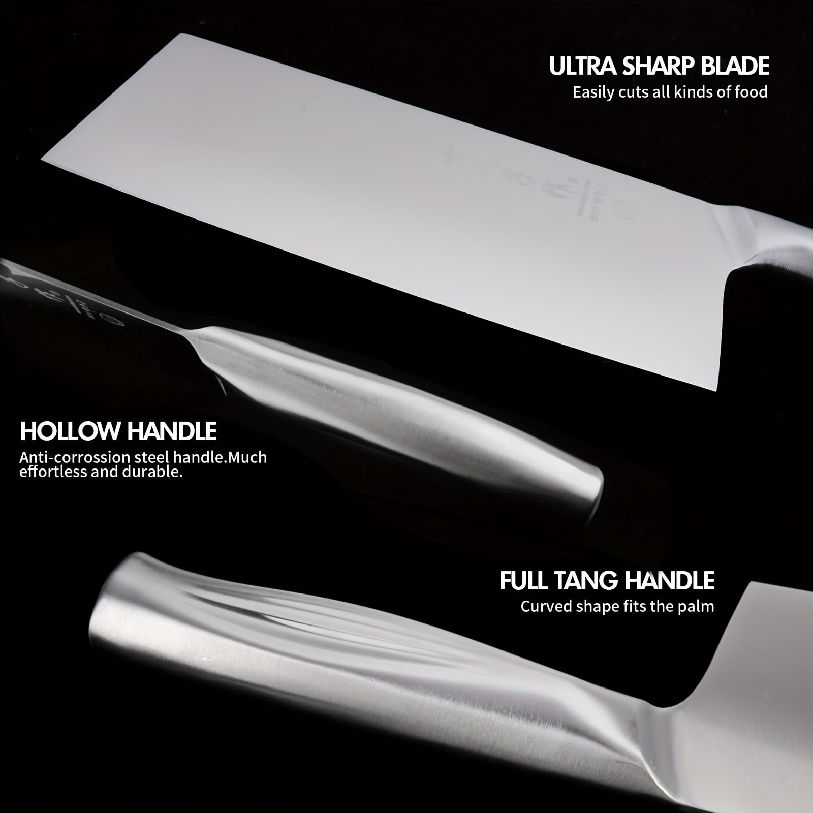 SHI BA ZI ZUO Mannaia Cinese Coltello da Cucina Argento YZH001