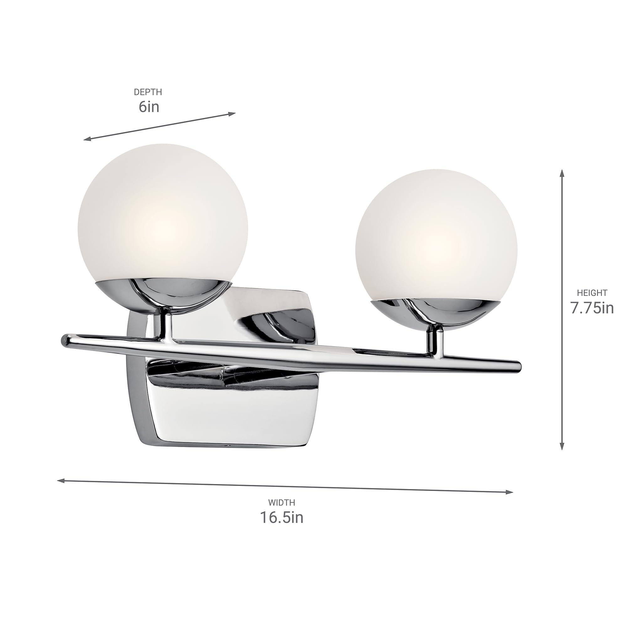 KICHLER Jasper 16.5 inches 2 Light Halogen Vanity Light with Satin