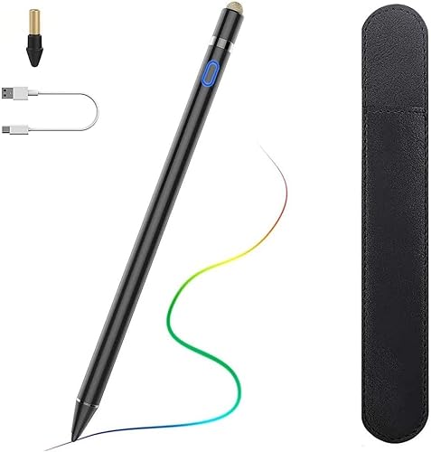 Lápiz óptico activo para pantallas táctiles, lápiz digital elegante, recargable, compatible con la mayoría de pantallas táctiles capacitivas, color