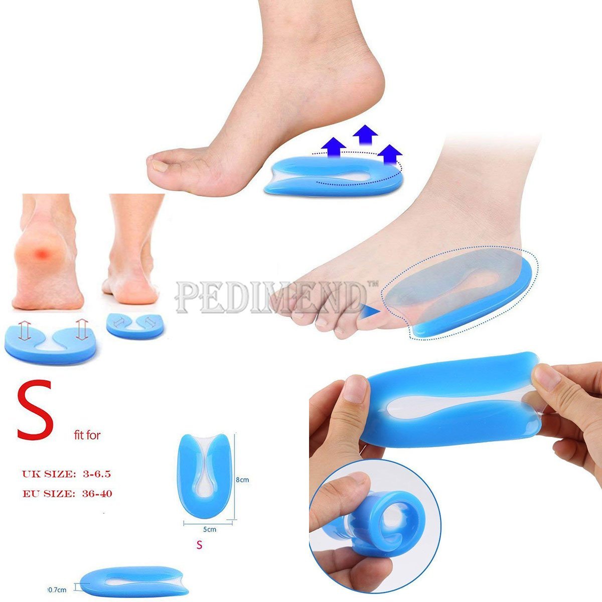 Pedimend a forma di U in silicone gel Heel Cup (2PAIRS – 4pcs)