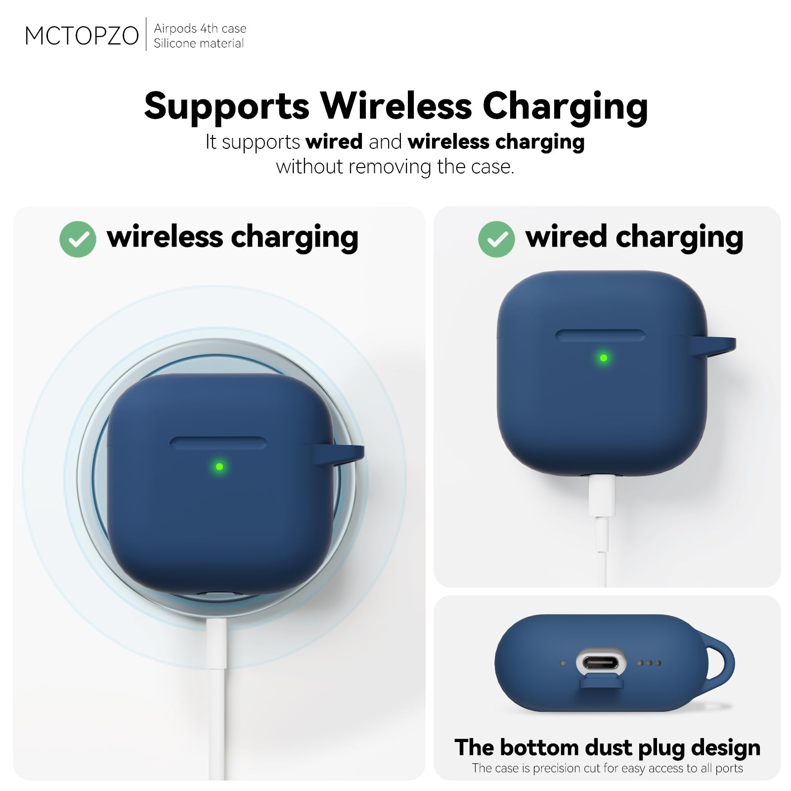 Amazon.com: MCTOPZO for AirPods 4 Case 2024 Come with Cleaner Kit
