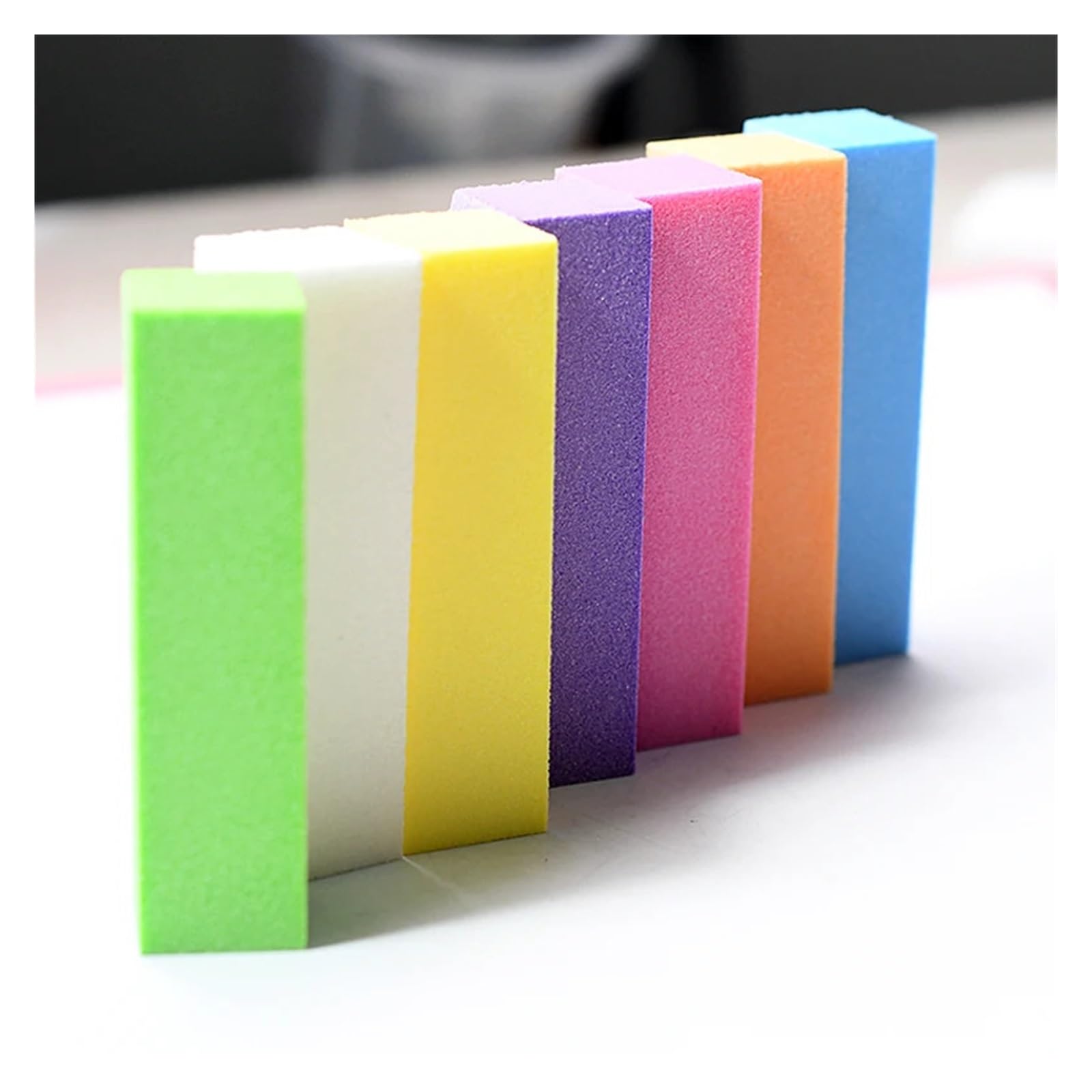 5 uds pulido lijado limas de uñas bloque acrílico profesional herramientas 100/180 manicura grano(5 Pcs White)
