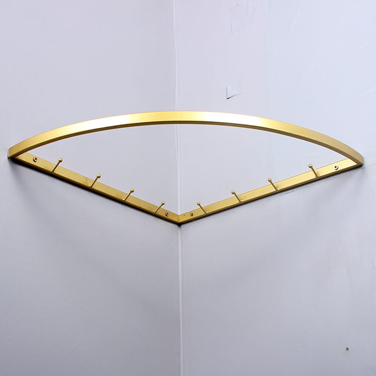 Metalowy narożny drążek do szafy na ściany 90 stopni, montowany na ścianie, mały stojak do suszenia ubrań, 40 x 40 cm, wiszący drążek i półka Clo