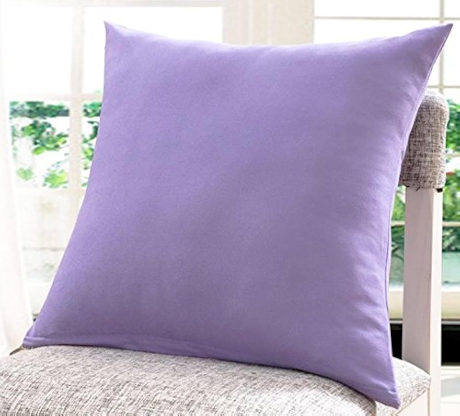 TangDepot Durable Faux Silk Solid Pillow Shams, Square Decorative Pillow Covers, Throw Pillow Covers, Indoor/Outdoor Cushion Covers Pillows Shells - (