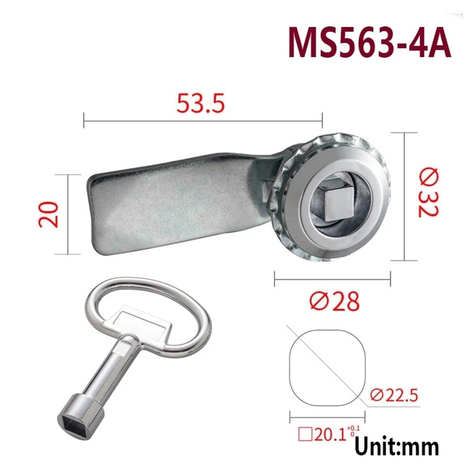 Cabinet Cam Lock for Train Car Truck Plane Metal Steel Light Box Industrial Accessories MS563 1Pcs(MMS563-4A)
