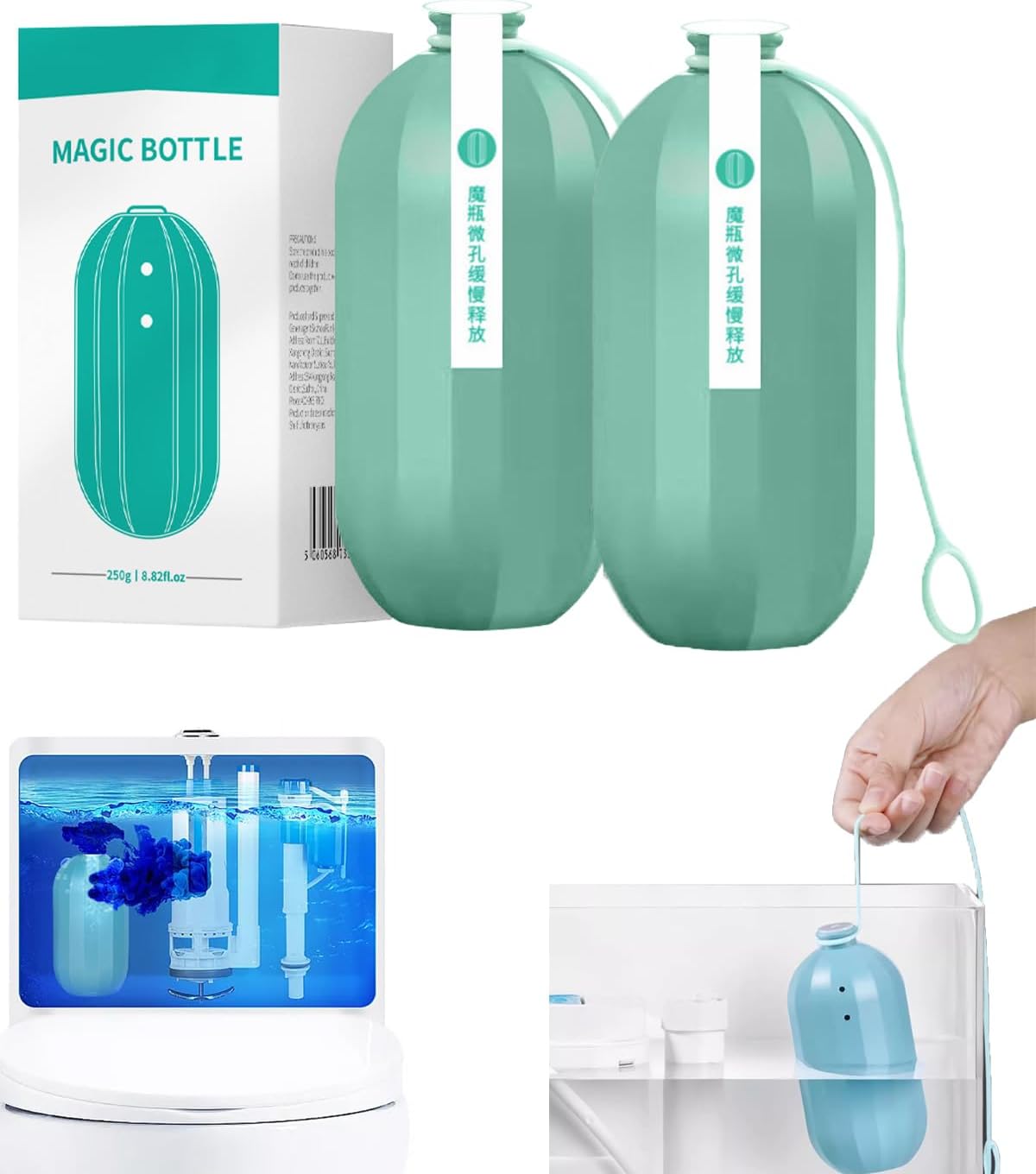 Toilet Cleaner – Automatic Hands-Free Toilet Tank Cleaning Device, Bowl Freshener That Reduces Stains,Long-Lasting Drop-In Cleaner for Home & Business (3)
