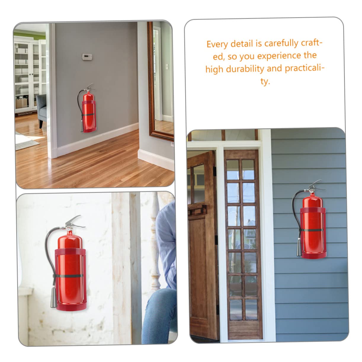 CLISPEED Soporte para Colgar Extintores de Incendios de Acero Rojo, Soporte de Pared Resistente Alta Durabilidad para Barco y Hogar