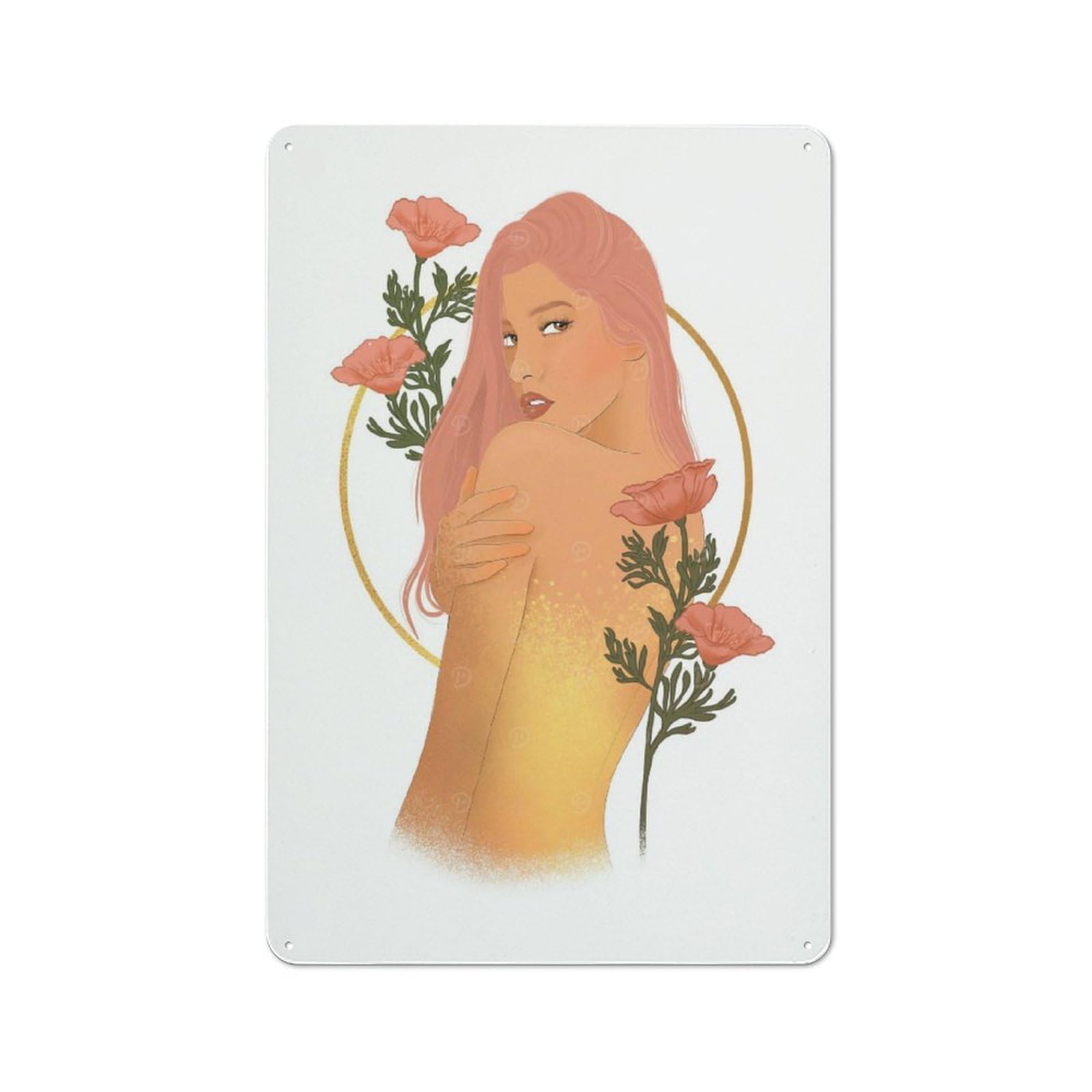 Junmoney Girls Fantasy Tin Wall Plaque 30X20cm With For Pub Or Café, A Decorative Christmas Gift For Hospitality Wall Decor Collectors