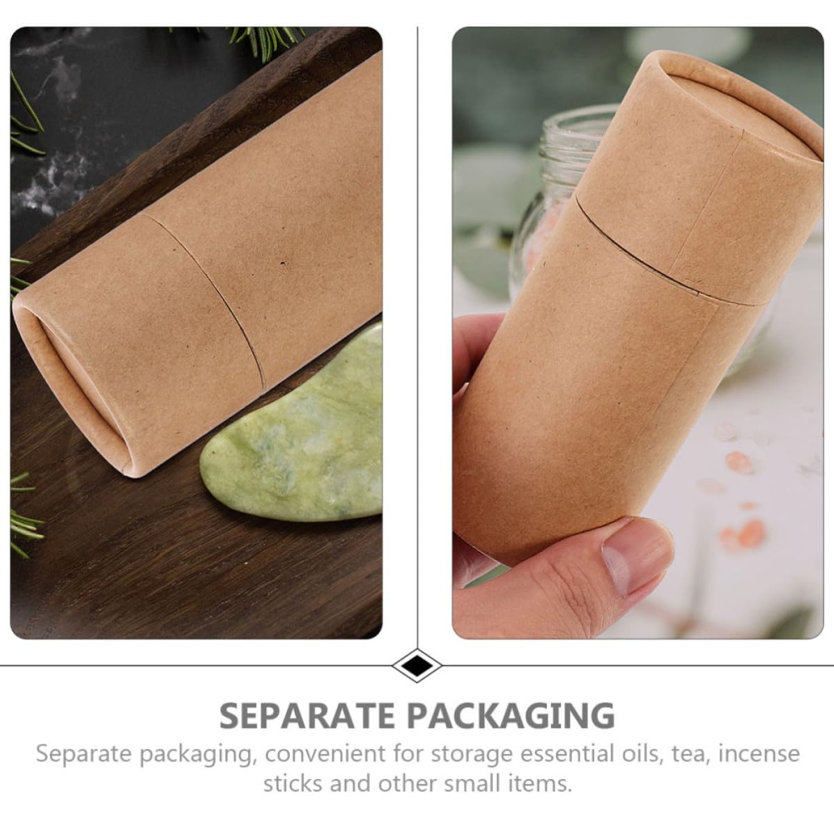 Scatole Regalo Cilindriche in Carta Kraft per Oli Essenziali e Tè 8 Pezzi Confezione Pratica e Ecologica per Conservazione e Imballaggio