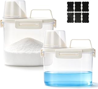 2Pcs Laundry Detergent Fabric Softener Soap Dispenser(1.1L+1.8L)