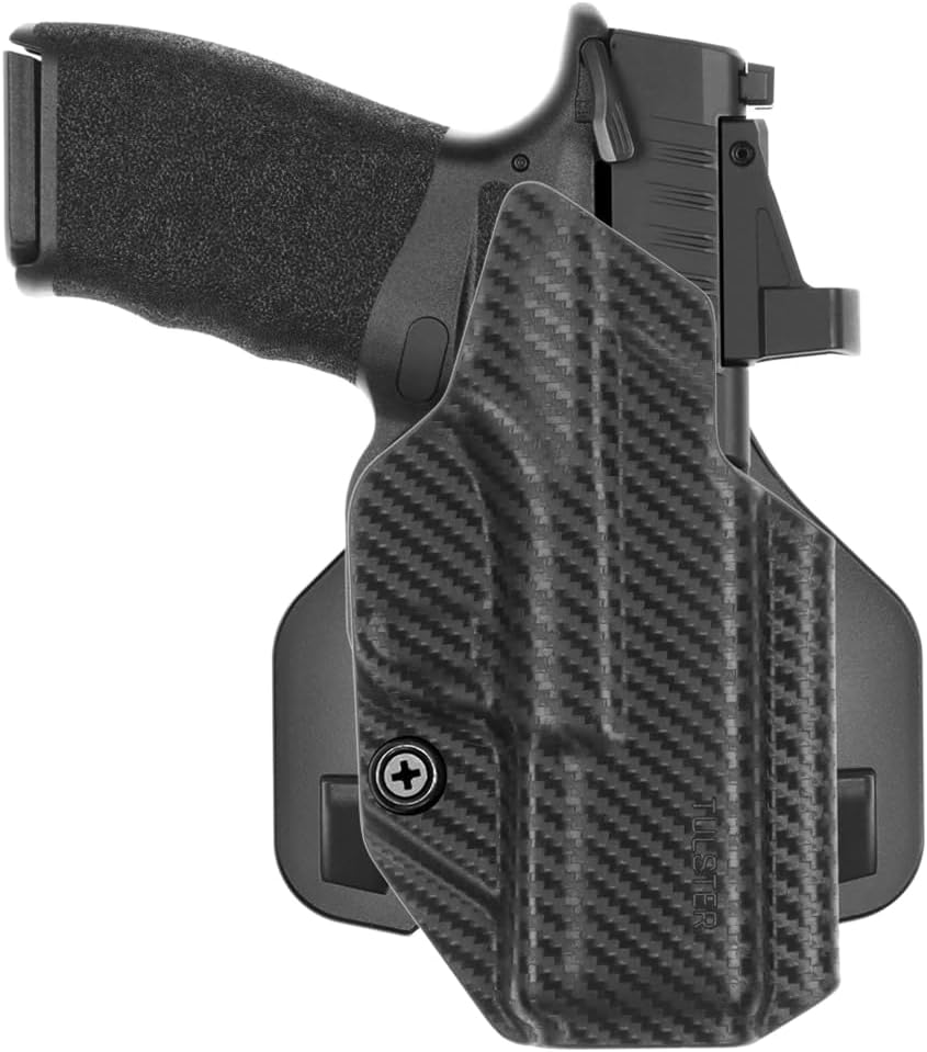 Tulster OWB Range+ Kydex Paddle Holster in Right Hand fits: Springfield Armory Hellcat Pro | Optic Cut Outside The Waistband Open Carry