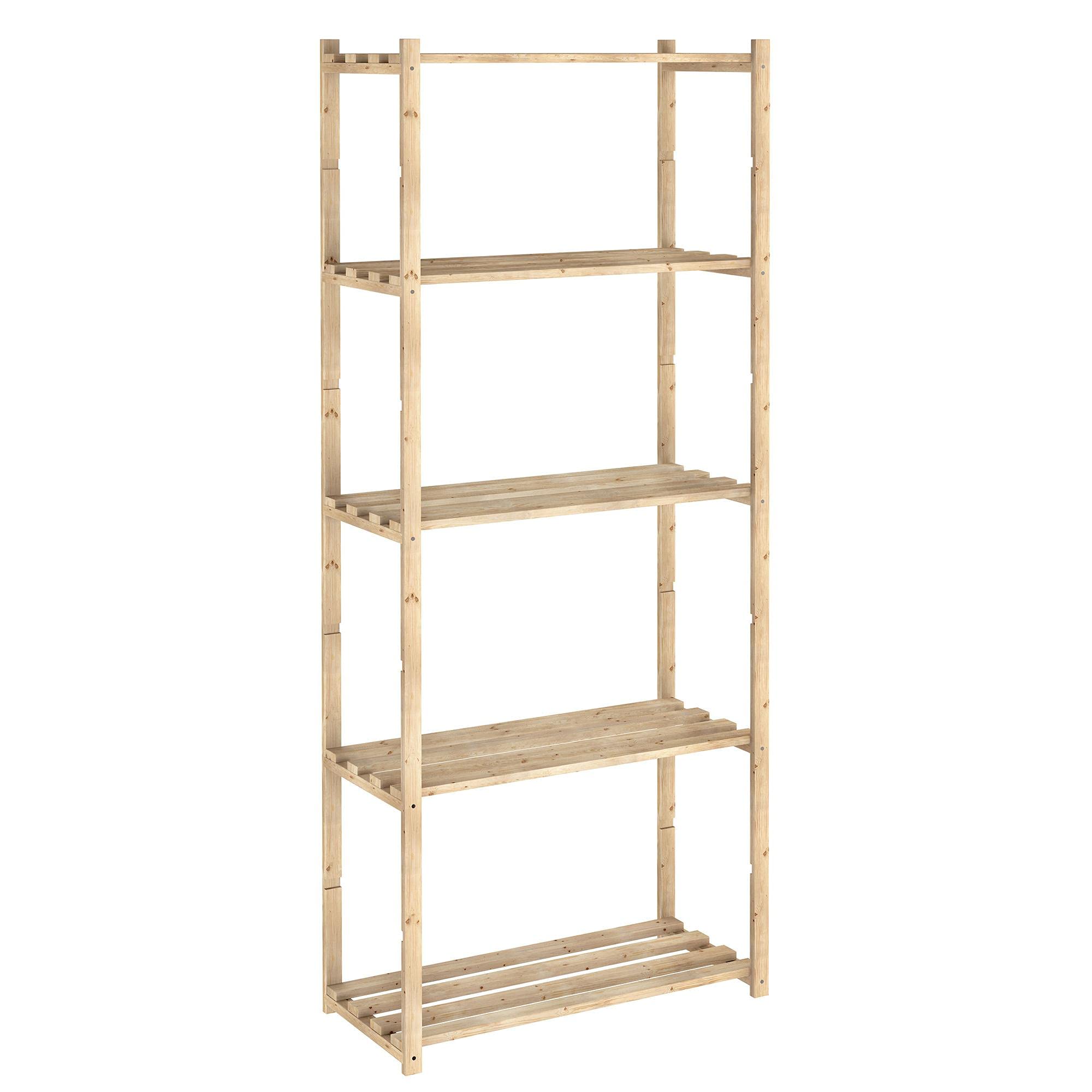Scaffali in legno di pino 65x30x171