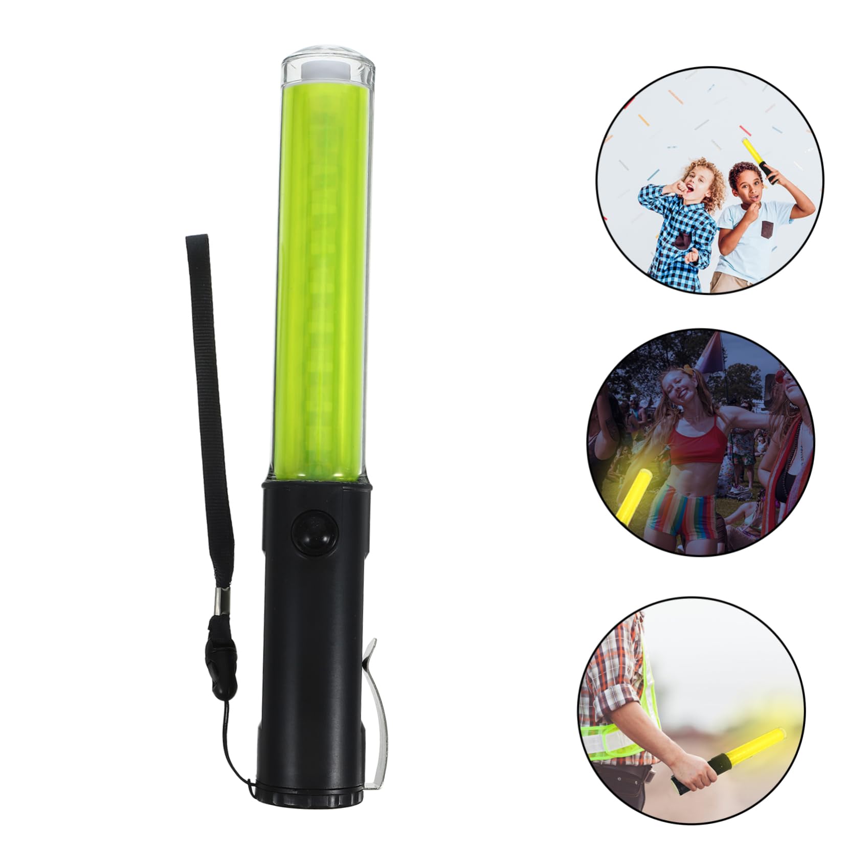 KICHOUSE Barra Luminosa LED Amarilla de 26 Cm, Varita Luminosa Ligera para Conciertos y Control de Tráfico, Palo Fluorescente Portátil para Fiestas y Emergencias