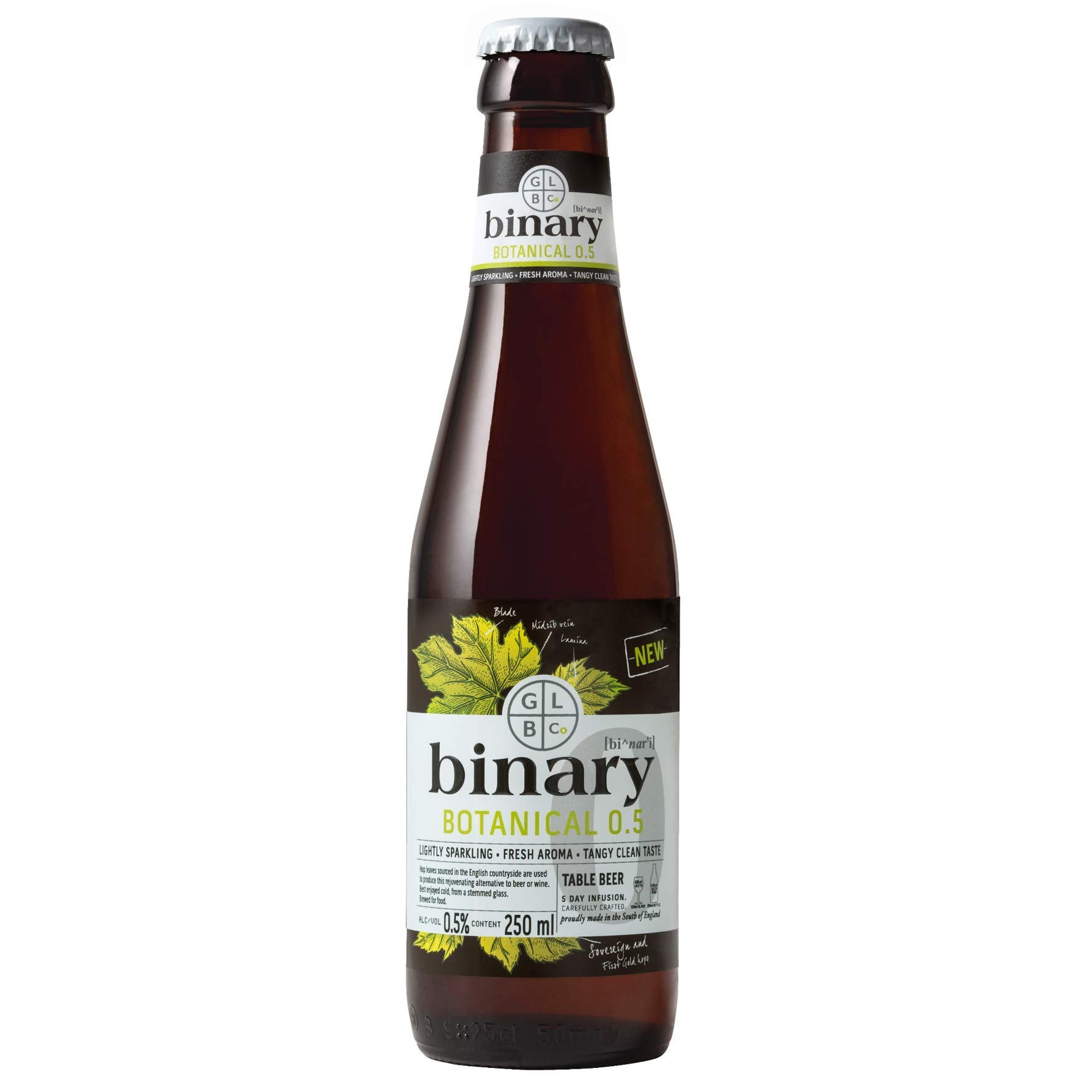 BINARY BOTANICAL - Award winning wine-lovers beer. Tangy, aromatic & brewed for food. Vegan | Gluten Free | 6 x 250ml 0.5% abv