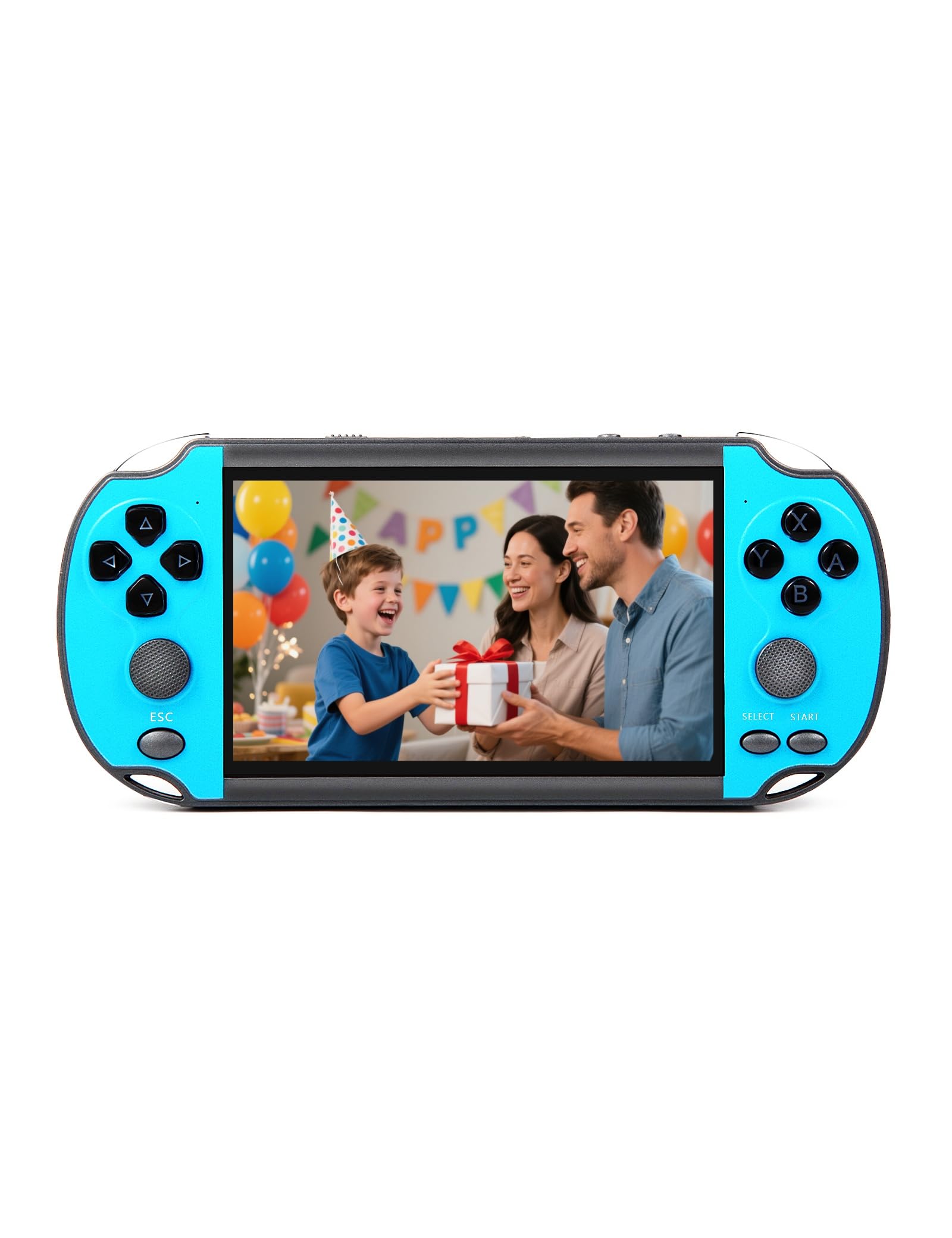 CZT 4,3 Pouces Rétro Console de Jeu vidéo 3000 Jeux intégrés Archivable Jeux Portables nostalgiques Console de Jeu portative Salle de Jeux pour Enfants émulateur Cadeaux pour Les Gens(Bleu)