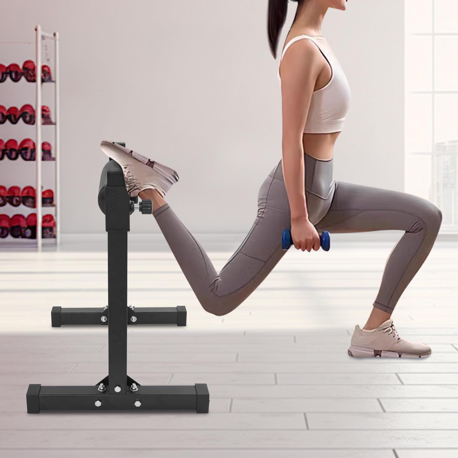 Split Squat Stand altezza 9 livelli, supporto per squat singolo, squat rack, capacità di carico 200 kg, per palestre, casa, attività all'aperto, ecc