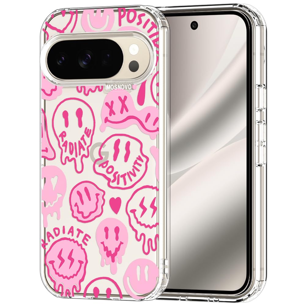MOSNOVO Case for Google Pixel 9 & Pixel 9 Pro, [Buffertech 6.6ft Military-Grade Drop Protection] [Anti Peel Off Tech] Clear TPU Bumper Phone Case Cover Design - Great Wave — view 66