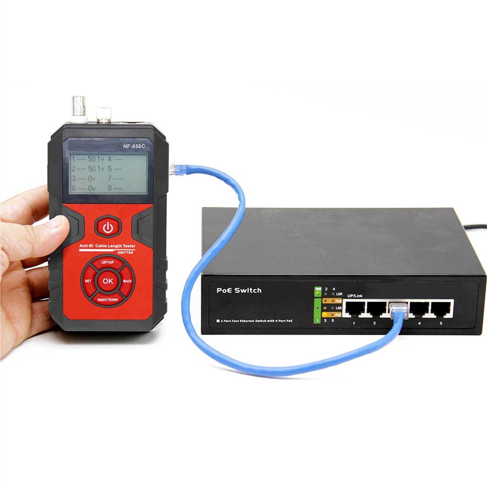 Lokalizator linii NF-858C. Trace Line Linia Lokalizator Przenośny przewód Tester Tester Tester Wyszukiwarka Kabel sieciowy Bnc. Zmierzyć długość kabla