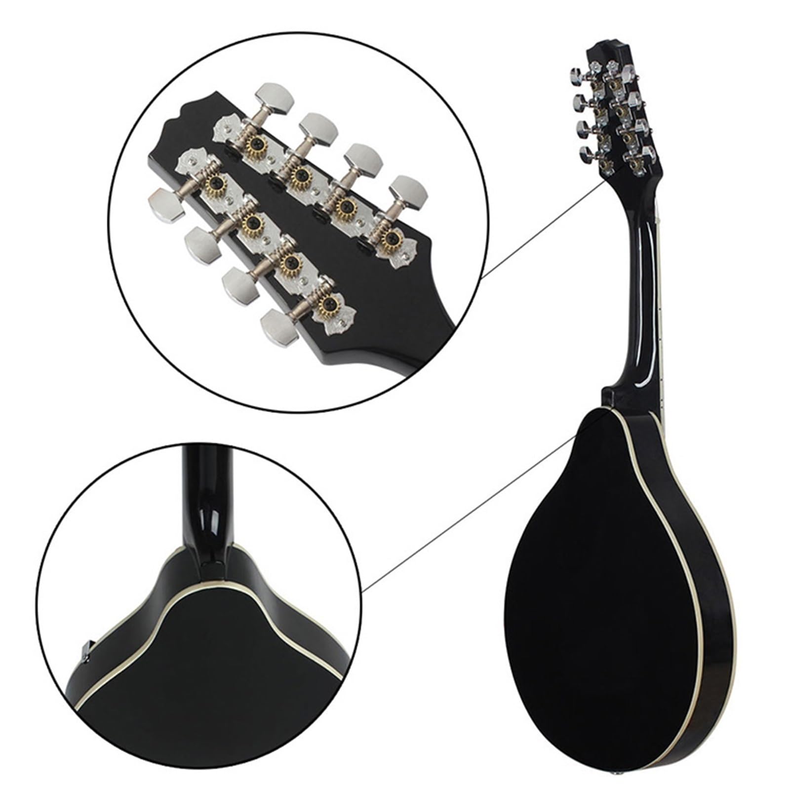 Mandoline Instrument 8-saitiges Mandoline-Instrument Anfänger-Mandoline Professioneller Leistungstyp Einschließlich Instrumentenzubehör