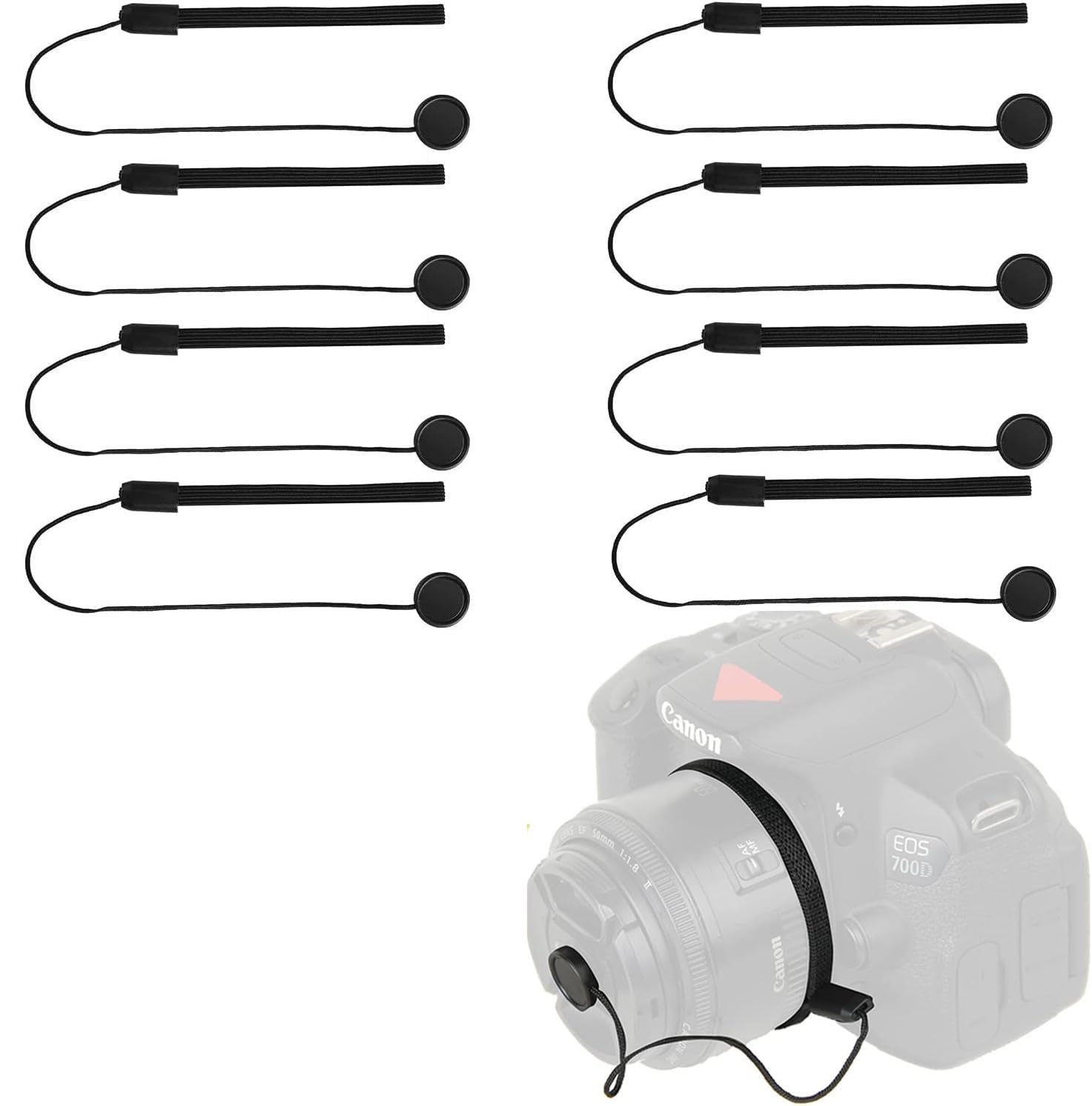 eDealz Camera Lens Cap Keeper Lens Cap Holder Prevent Lens Cap Lost for DSLR SLR Camera Canon/Nikon/Sony/Panasonic/Fujifilm Camera with Microfiber